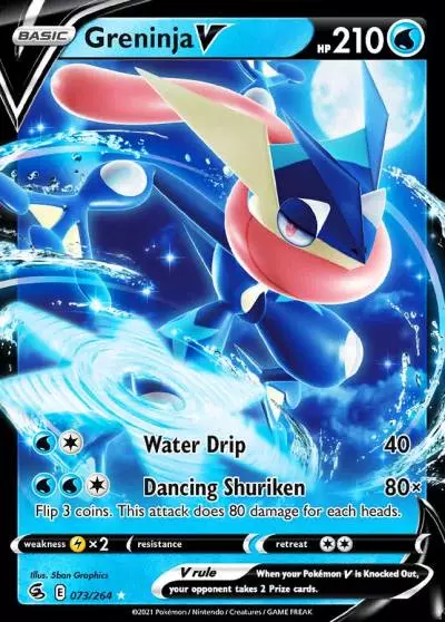 Greninja V 73/264 Fusion Strike Pokemon card