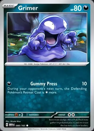 Grimer 88/165 151 Pokemon card