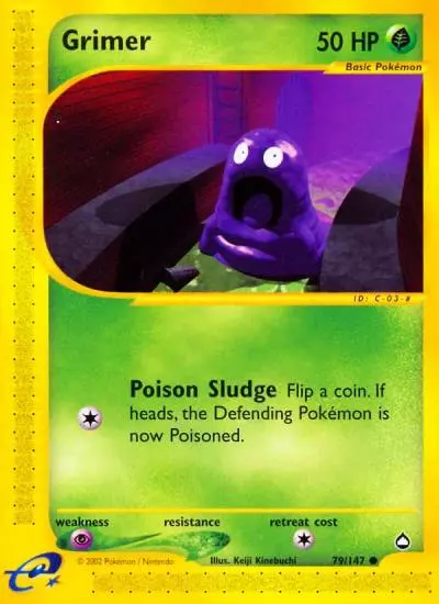 Grimer 79/147 Aquapolis Pokemon card