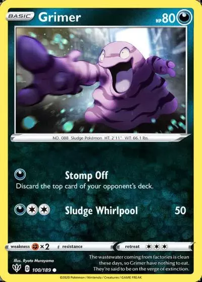Grimer 100/189 Darkness Ablaze Pokemon card