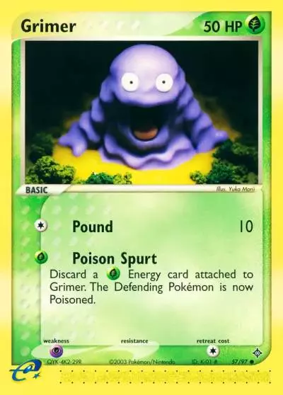 Grimer 57/97 Dragon Pokemon card