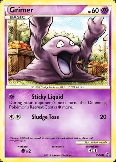 Grimer 50/90 HS—Undaunted Pokemon card