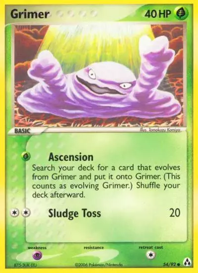 Grimer 54/92 Legend Maker Pokemon card