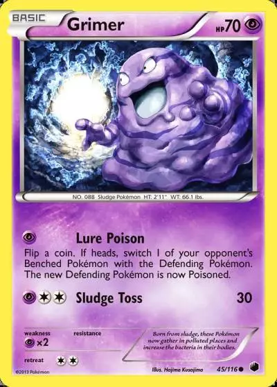 Grimer 45/116 Plasma Freeze Pokemon card
