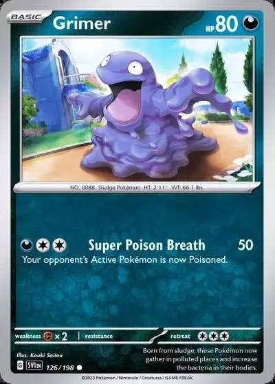 Grimer 126/198 Scarlet & Violet Pokemon card