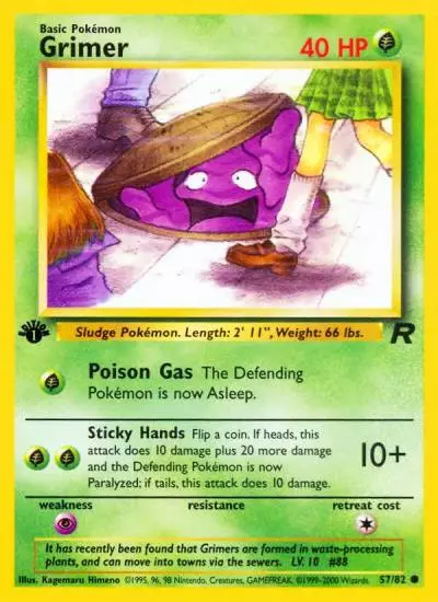 Grimer 57/82 Team Rocket Pokemon card