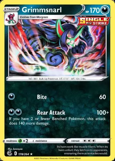 Grimmsnarl 178/264 Fusion Strike Pokemon card