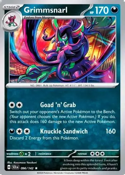 Grimmsnarl 96/142 Stellar Crown Pokemon card