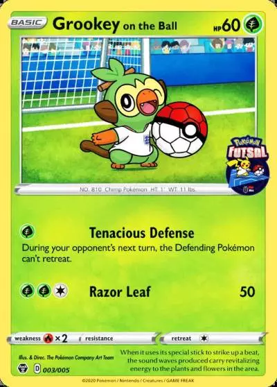 Grookey on the Ball 3/5 Pokémon Futsal Collection Pokemon card