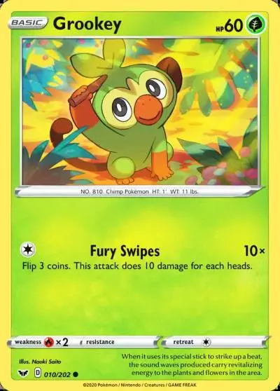 Grookey 10/202 Sword & Shield Pokemon card
