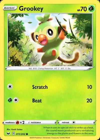 Grookey 11/202 Sword & Shield Pokemon card