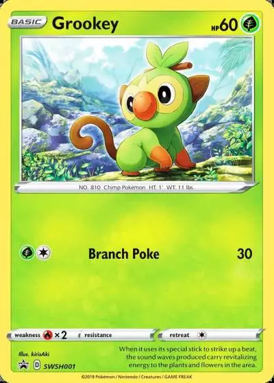 Grookey SWSH001/307 SWSH Black Star Promos Pokemon card