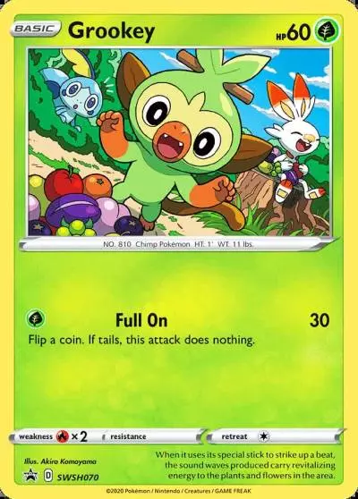 Grookey SWSH070/307 SWSH Black Star Promos Pokemon card