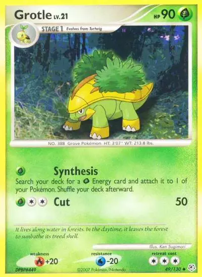 Grotle 49/130 Diamond & Pearl Pokemon card