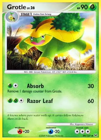 Grotle 49/127 Platinum Pokemon card
