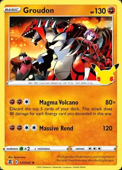 Groudon 17/25 Celebrations Pokemon card