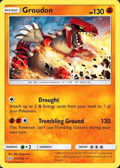 Groudon 113/236 Cosmic Eclipse Pokemon card
