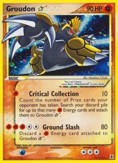 Groudon ★ 111/113 Delta Species Pokemon card