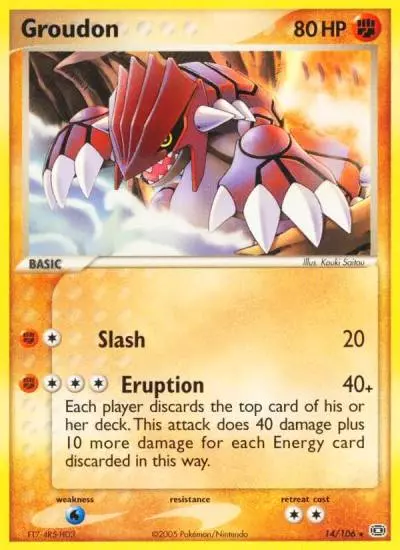 Groudon 14/106 Emerald Pokemon card