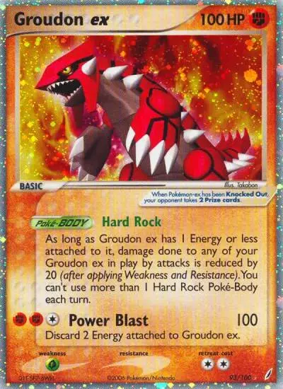 Groudon ex 93/100 Crystal Guardians Pokemon card