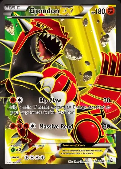 Groudon-EX 150/160 Primal Clash Pokemon card