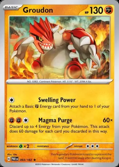 Groudon 93/182 Paradox Rift Pokemon card