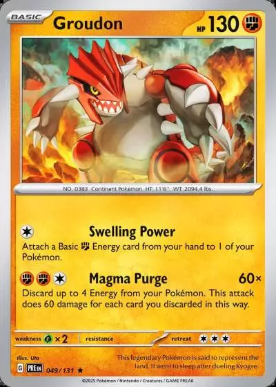 Groudon 49/131 Prismatic Evolutions Pokemon card