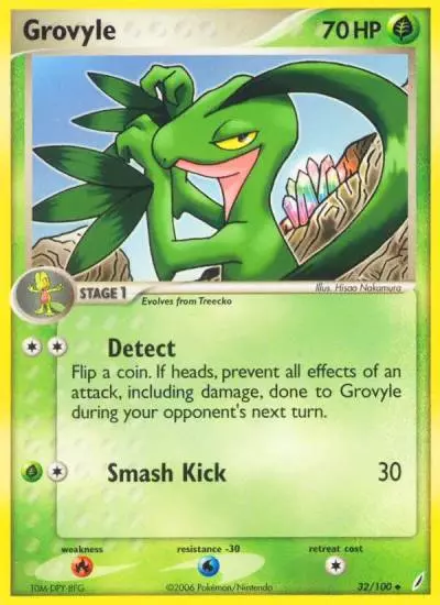 Grovyle 32/100 Crystal Guardians Pokemon card