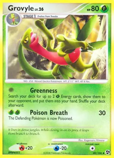 Grovyle 40/106 Great Encounters Pokemon card