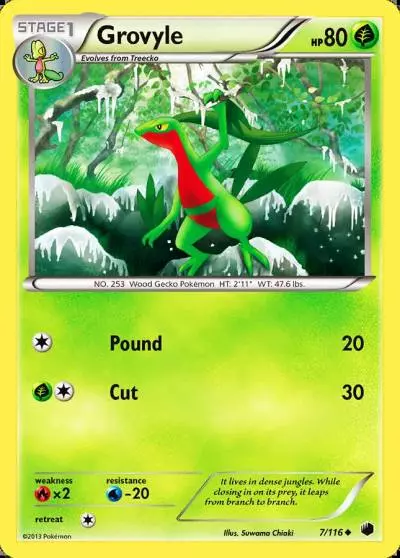 Grovyle 7/116 Plasma Freeze Pokemon card
