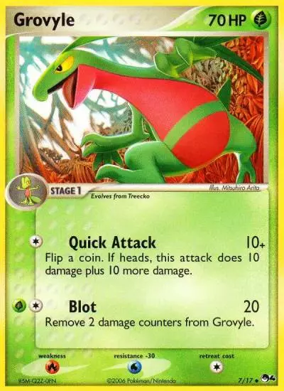 Grovyle 7/17 POP Series 4 Pokemon card