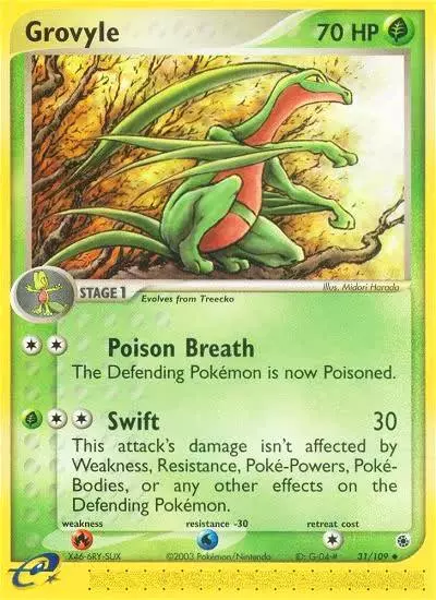 Grovyle 31/109 Ruby & Sapphire Pokemon card