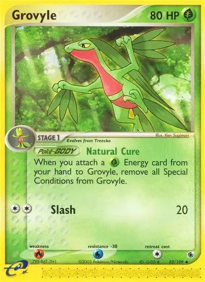 Grovyle 32/109 Ruby & Sapphire Pokemon card