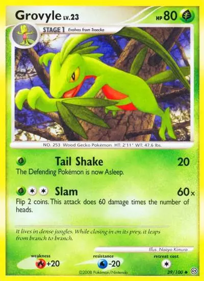 Grovyle 39/100 Stormfront Pokemon card