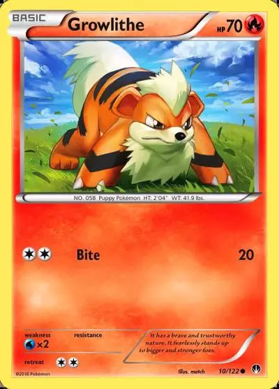 Growlithe 10/122 BREAKpoint Pokemon card