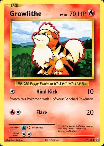 Growlithe 17/108 Evolutions Pokemon card