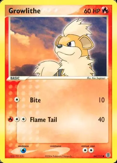 Growlithe 64/112 FireRed & LeafGreen Pokemon card