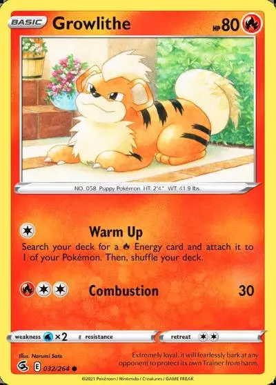Growlithe 32/264 Fusion Strike Pokemon card
