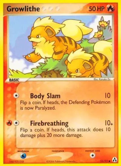 Growlithe 55/92 Legend Maker Pokemon card