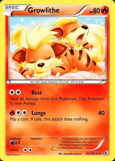 Growlithe RC4/113 Legendary Treasures Pokemon card