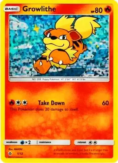 Growlithe 1/12 McDonald's Collection 2018 Pokemon card