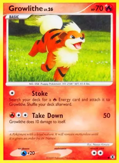 Growlithe 63/111 Rising Rivals Pokemon card