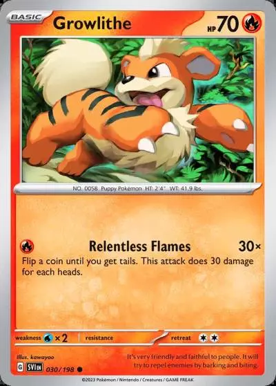 Growlithe 30/198 Scarlet & Violet Pokemon card