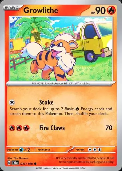 Growlithe 31/198 Scarlet & Violet Pokemon card