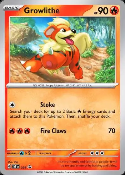 Growlithe 24/165 Scarlet & Violet Black Star Promos Pokemon card