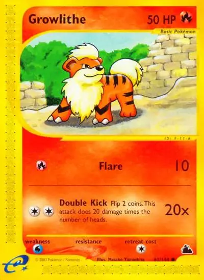 Growlithe 62/144 Skyridge Pokemon card