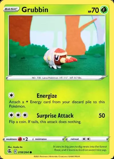 Grubbin 18/264 Fusion Strike Pokemon card