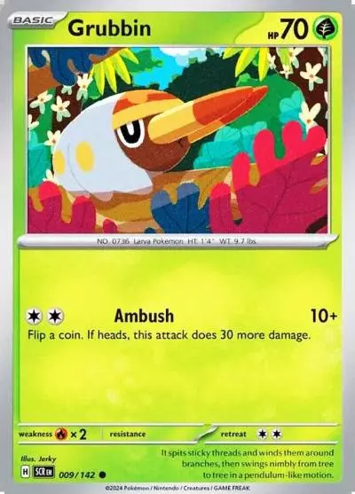 Grubbin 9/142 Stellar Crown Pokemon card