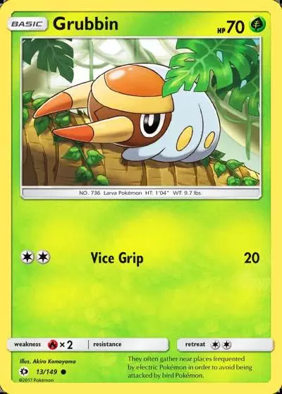 Grubbin 13/149 Sun & Moon Pokemon card