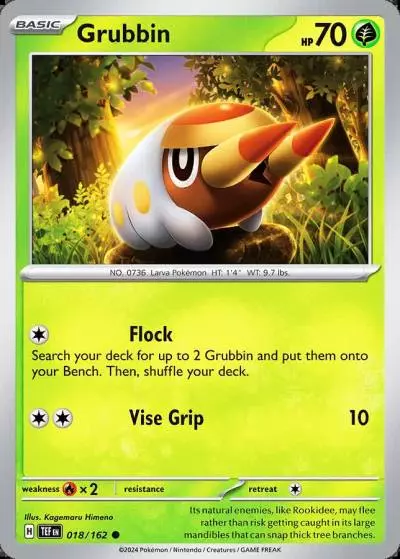 Grubbin 18/162 Temporal Forces Pokemon card